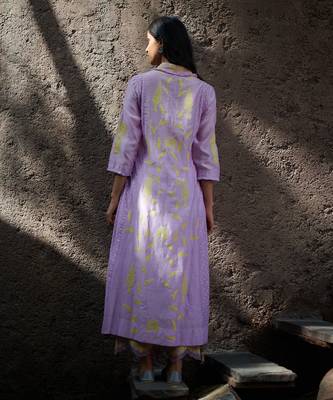 Jarokha Lilac And Yellow Kurta Set 3