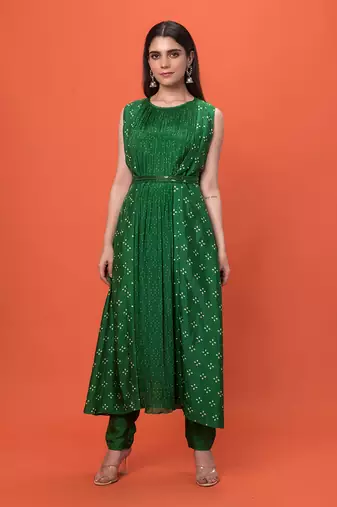Green Medieval Kurta Set