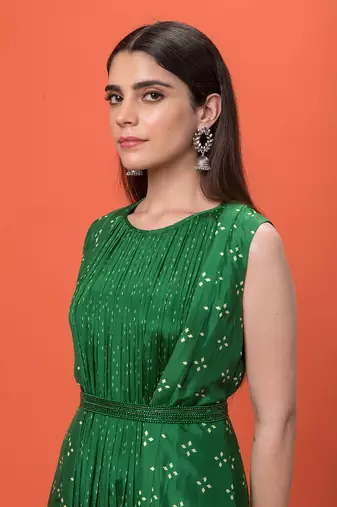 Green Medieval Kurta Set