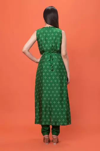Green Medieval Kurta Set