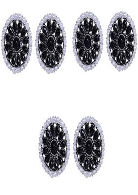 ROUND BLACK PEARL STUDS 3 SET 1