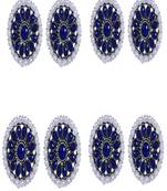 ROUND BLUE PEARL STUDS 4 SET