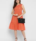 Peach Schiffli Ruffle dress