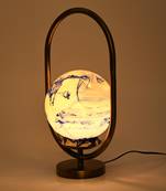 Home Decorative Stylish Table/Night Lamp, Oval, LED Compatible, (Pack Of 2)