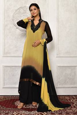 Black embroidered georgette salwar 1