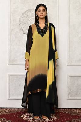 Black embroidered georgette salwar 2