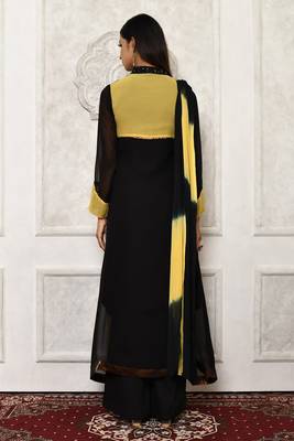 Black embroidered georgette salwar 3