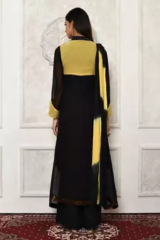 Black embroidered georgette salwar