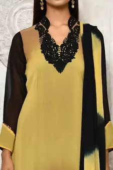 Black embroidered georgette salwar