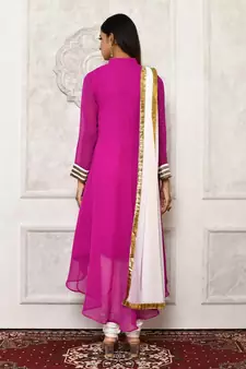 Pink embroidered georgette salwar