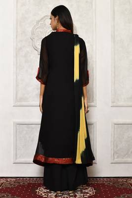 Black embroidered georgette salwar 3
