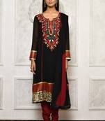 Black embroidered georgette salwar