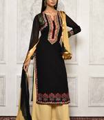Black embroidered georgette salwar
