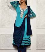 Light-sea-green embroidered georgette salwar