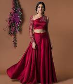 Ruby Flared Pants And Embroidered Crop Top Set