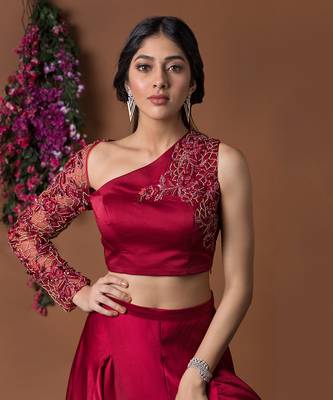 Ruby Flared Pants And Embroidered Crop Top Set 3
