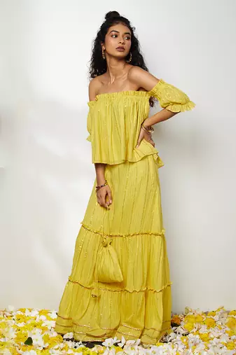 Yellow Layina Skirt Set