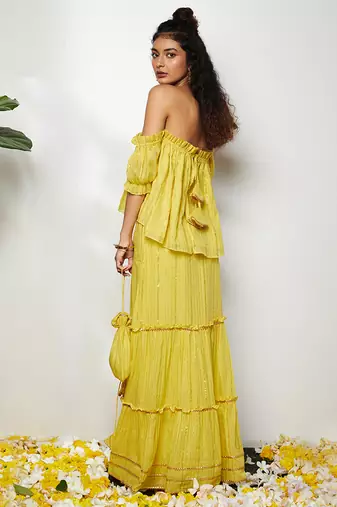 Yellow Layina Skirt Set