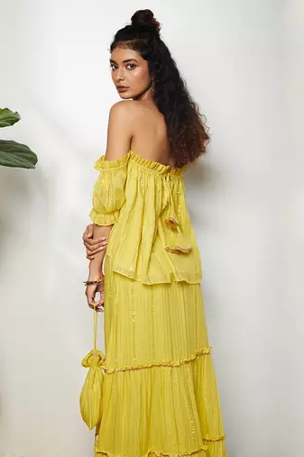 Yellow Layina Skirt Set