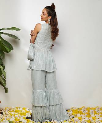 Powder Blue Afsa Pant Set  5