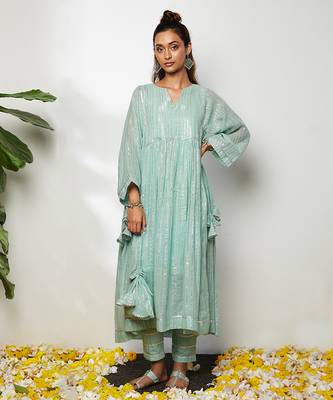 Mint Green Ruhiya Pant Set  1