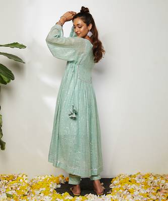 Mint Green Ruhiya Pant Set  3