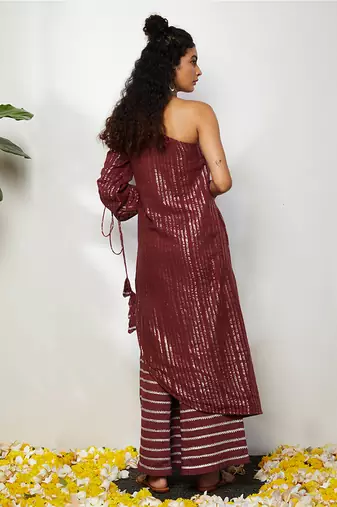 Wine Siza Pant Set