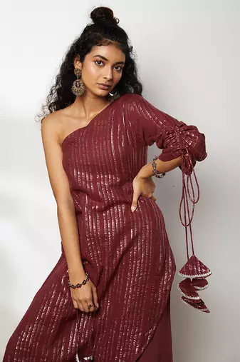 Wine Siza Pant Set
