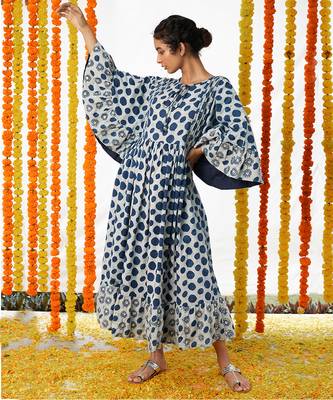 Blue Ankle Length Dress 1