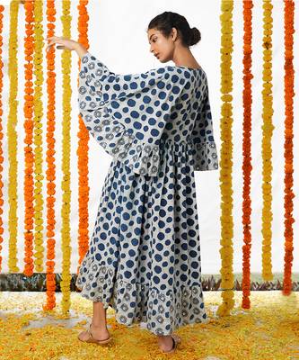 Blue Ankle Length Dress 3