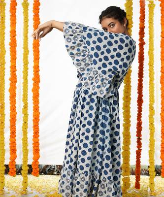Blue Ankle Length Dress 4