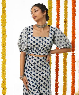 BLUE Crop Top & Skirt 4