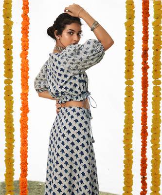 BLUE Crop Top & Skirt 5
