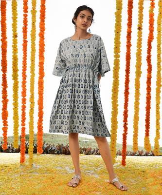 BLUE Short Kaftan Dress 1