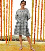 BLUE Short Kaftan Dress