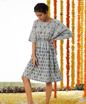 BLUE Short Kaftan Dress 3