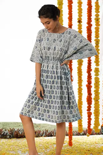 BLUE Short Kaftan Dress
