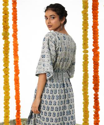 BLUE Short Kaftan Dress 4