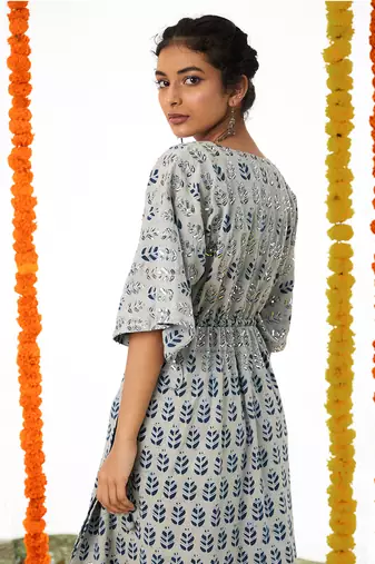 BLUE Short Kaftan Dress