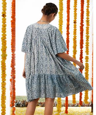 BLUE  Dress With Dolman Sleeves 2