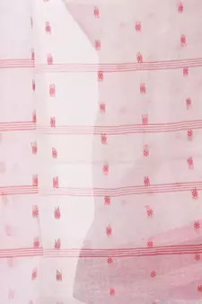 White woven cotton saree with blouse