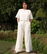 Ivory Louisa Shoulder Pleated Top