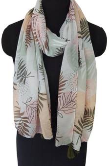 Polyester Printed scarves with tassels