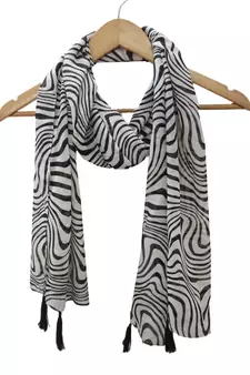 Polyester Printed scarves with tassels