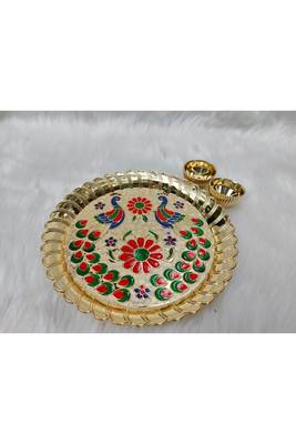 Shetu Peacock Design Unique Pooja Thali, Pooja Kankavati for Diwali Pooja, Navratri 1