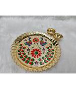 Shetu Peacock Design Pooja Thali, Pooja Kankavati for Diwali Pooja, Navratri Pooja, Home Temple