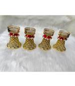 Shetu Home Decorative, Diwali Diya with Golden Artificial Flowers, Homemade lamp for Diwali Pooja