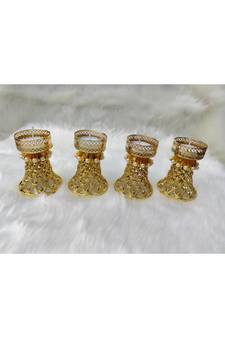 Shetu Home Decorative, Diwali Diya with Golden Artificial Flowers, Homemade lamp for Diwali Pooja