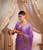 Women'S Georgette Zari Work Saree,Latest Designs Online Saree