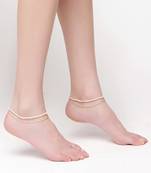 Gold pearl anklets